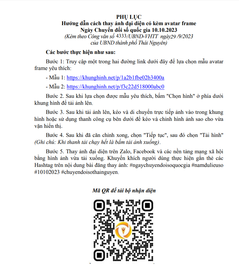 Hướng dẫn cách thay đổi ảnh đại diện có kèm avatar frame Ngày Chuyển đổi số quốc gia 10.10.2023